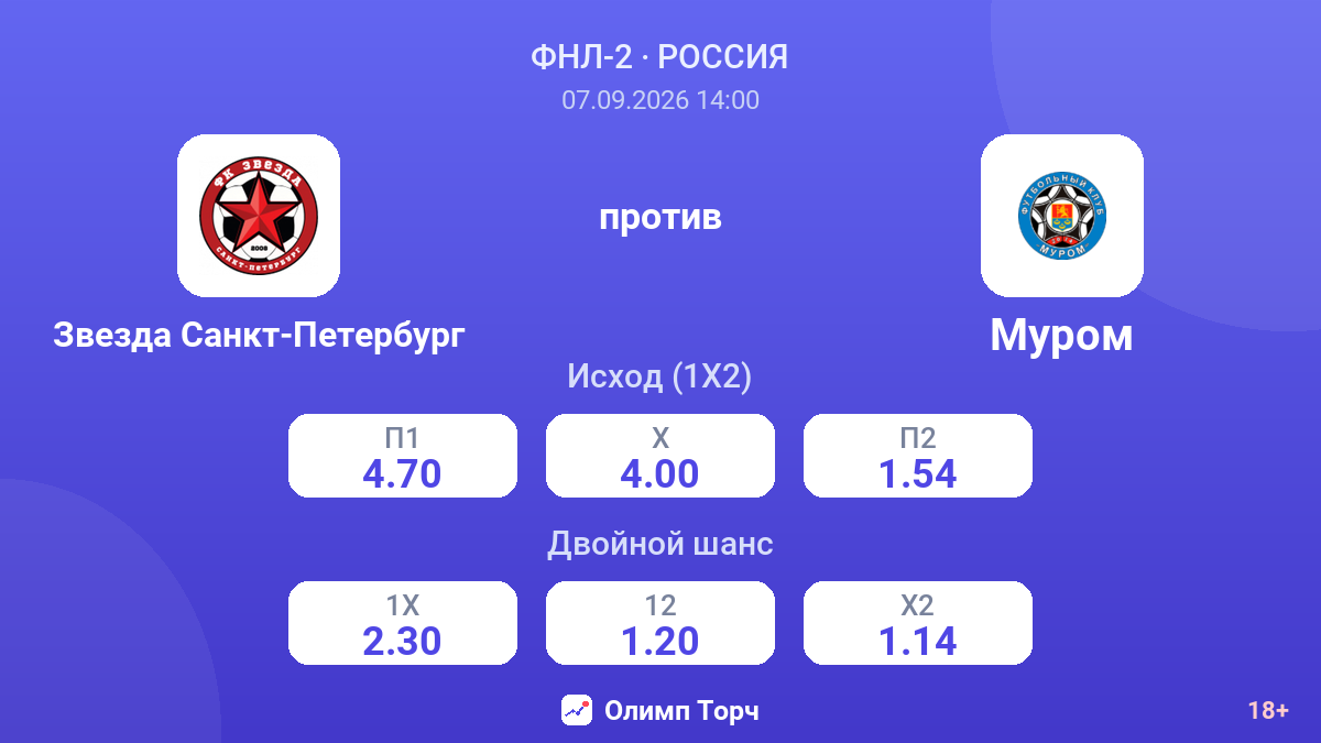 Звезда Санкт-Петербург — Муром — коэффициенты