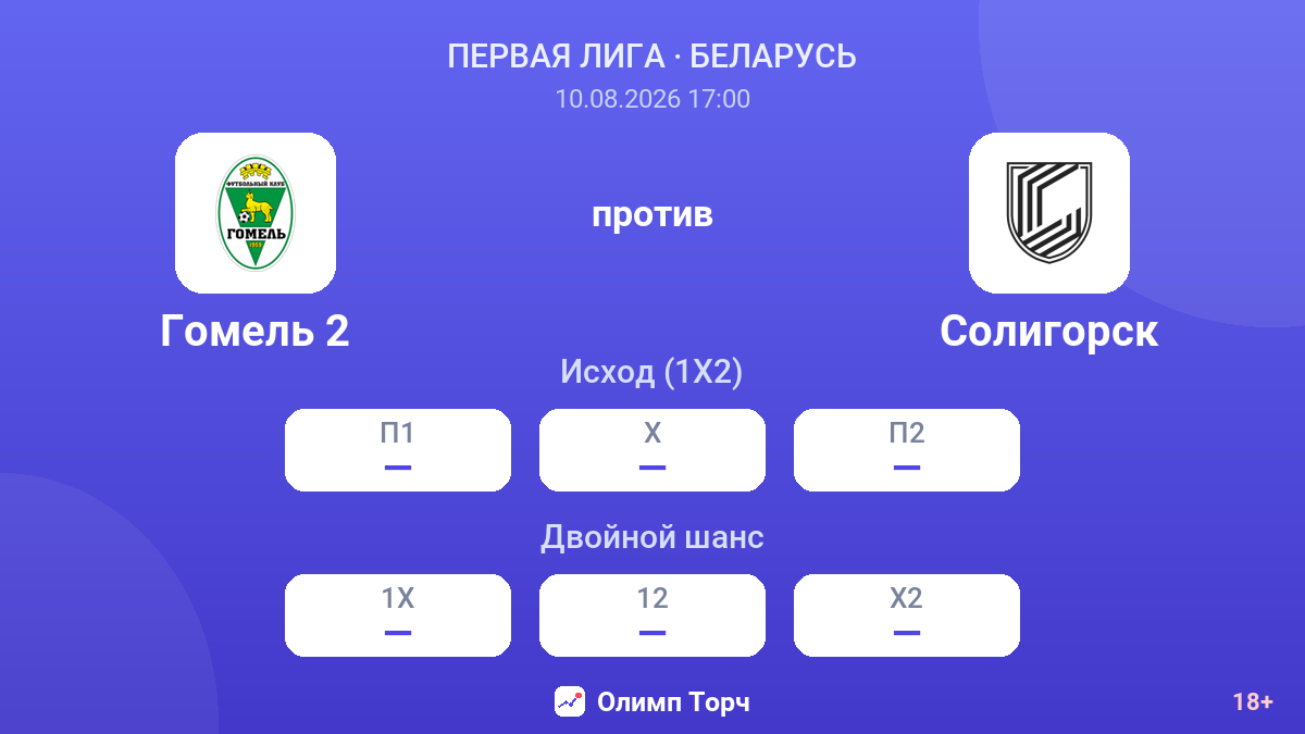Гомель 2 — Солигорск — коэффициенты