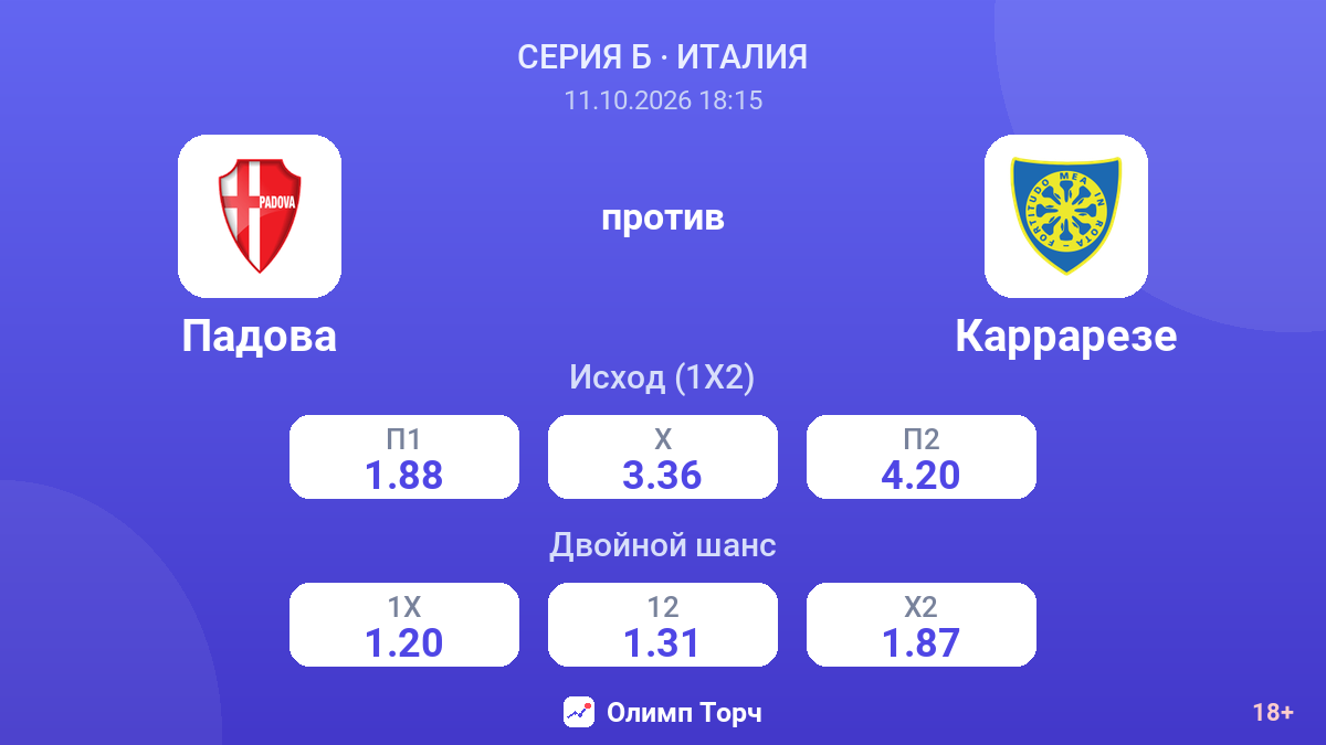 Падова — Каррарезе — коэффициенты