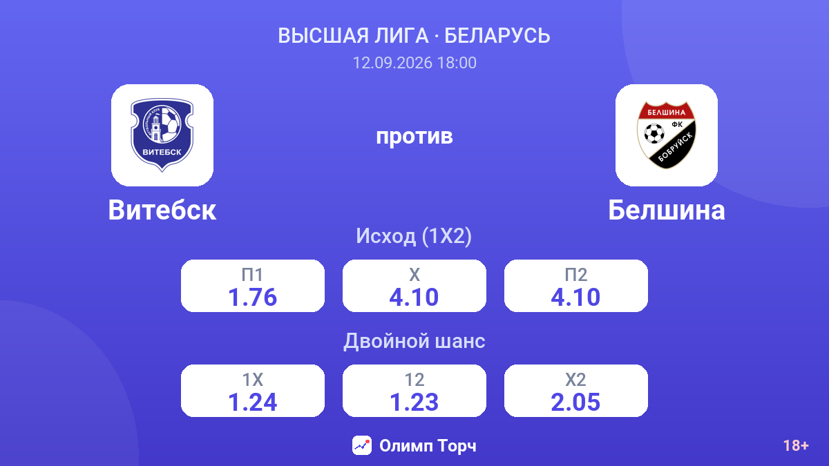 Витебск — Белшина — коэффициенты