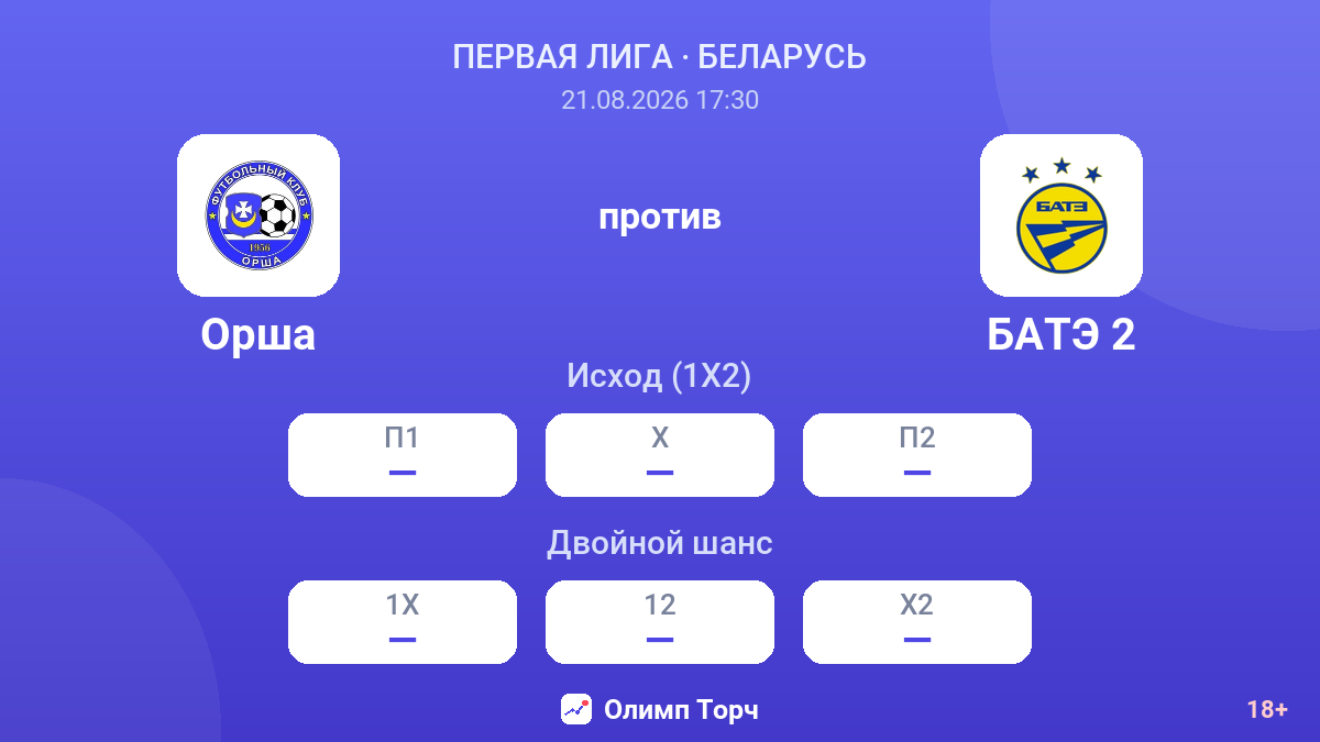 Орша — БАТЭ 2 — коэффициенты