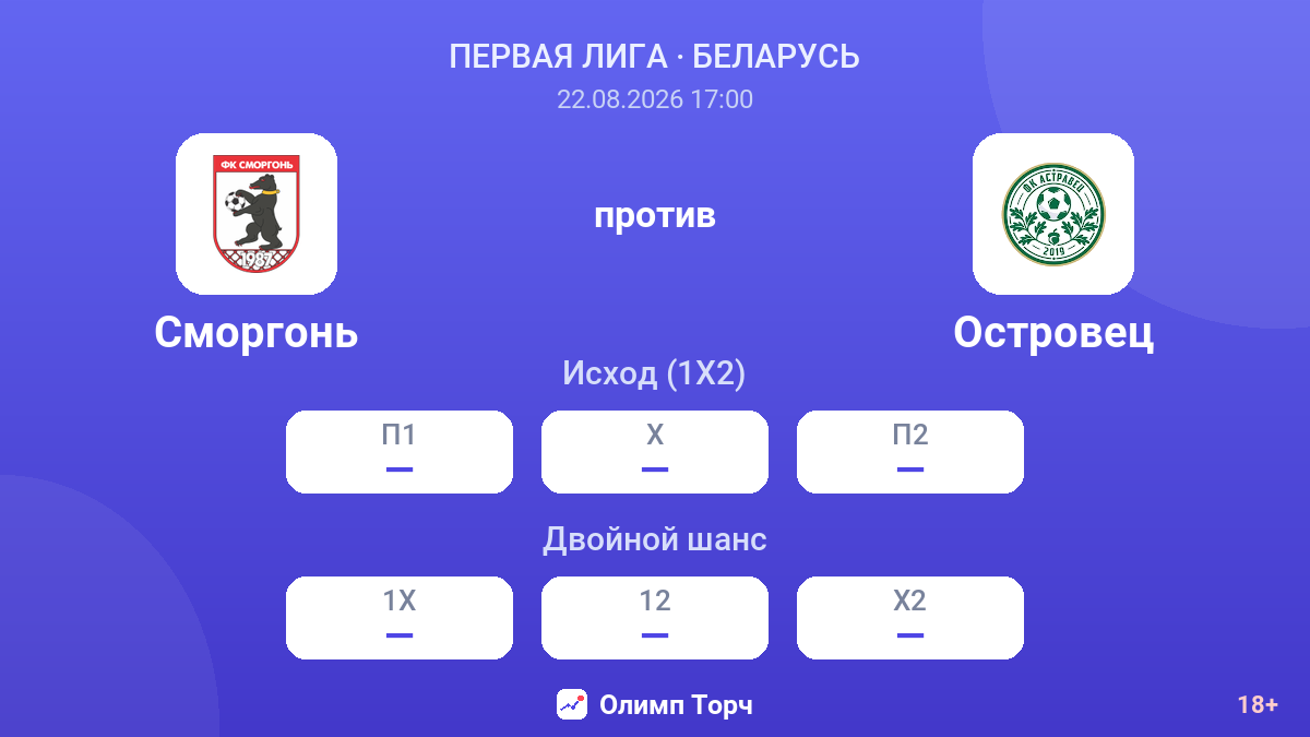 Сморгонь — Островец — коэффициенты