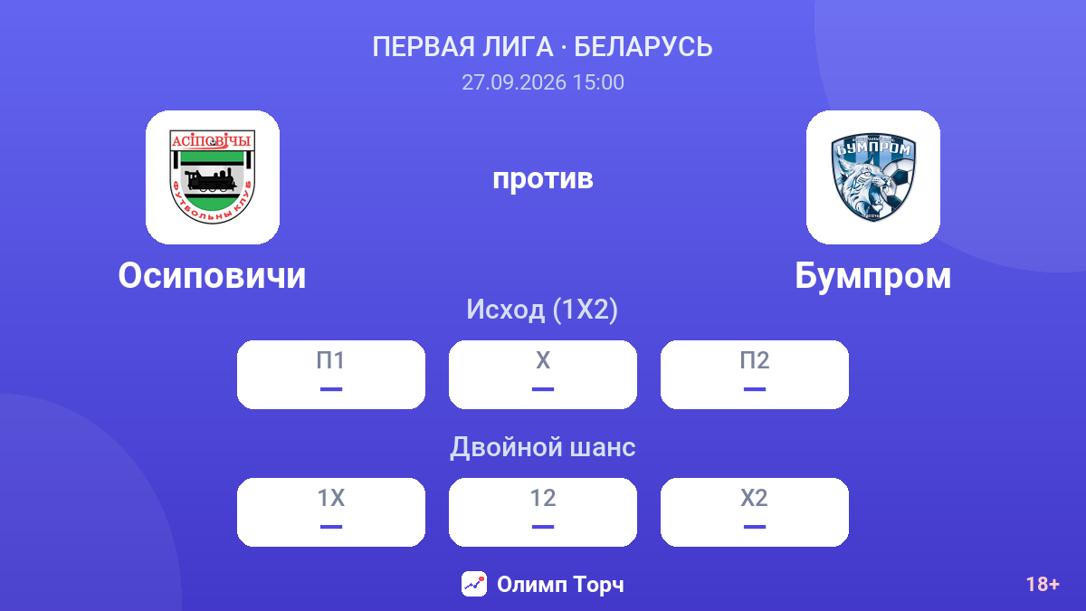 Осиповичи — Бумпром — коэффициенты