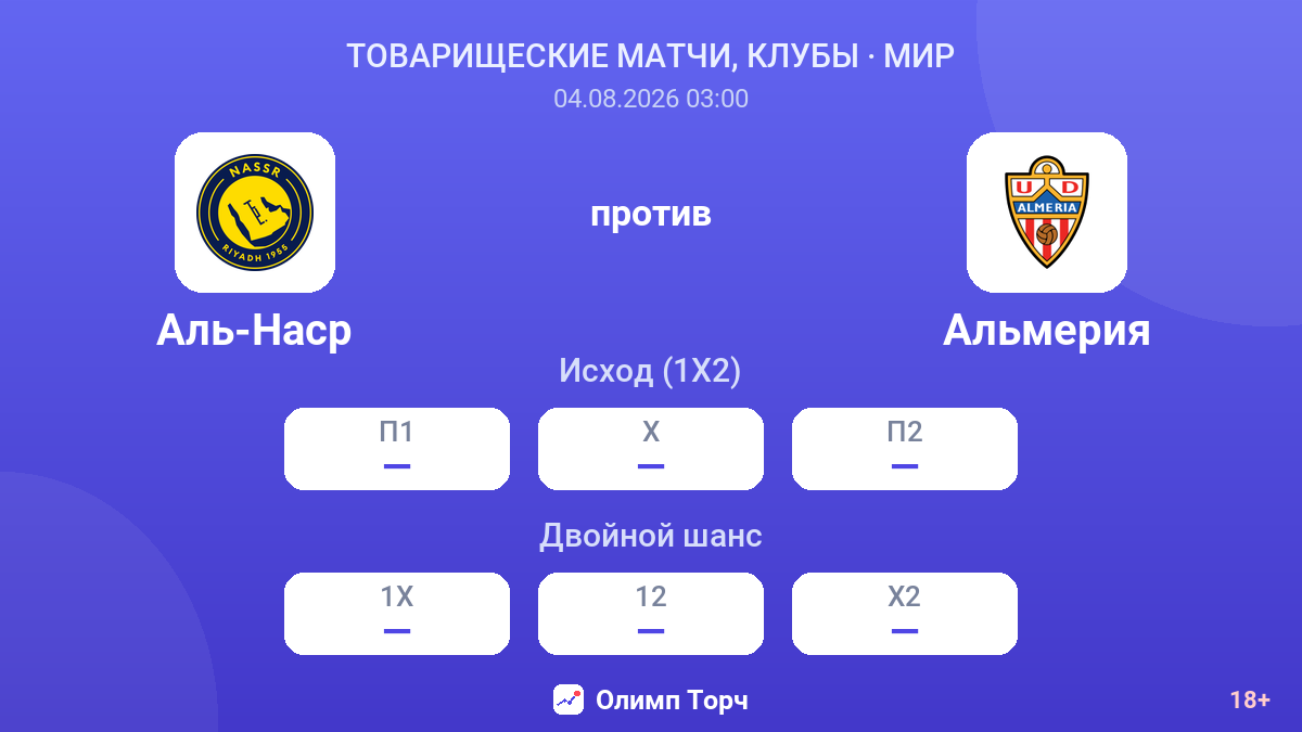 Аль-Наср против Альмерия — коэффициенты